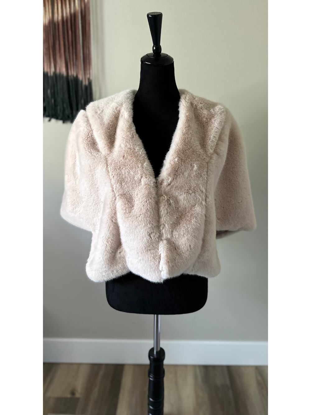 Catherine Malandrino Blush Pink Faux Fur Cape